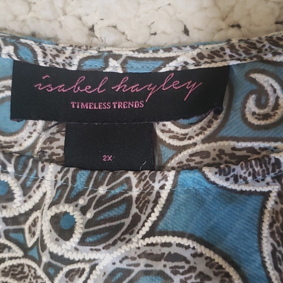 Isabel Hayley Timeless Trends Sheer Lightweight Emroidered Blouse sz 2X - Picture 3 of 4